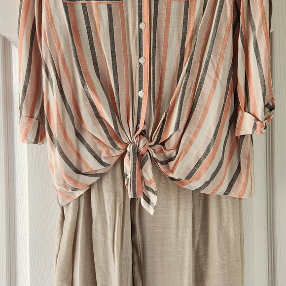 AGB CUTE SUMMER Linen Top n Pants Set - Picture 7 of 9